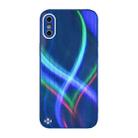 Cross S Texture TPU + Tempered Glass Phone Case For iPhone XS / X(Blue) - 1