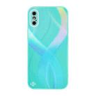 Cross S Texture TPU + Tempered Glass Phone Case For iPhone XS / X(Cyan-blue) - 1