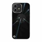 For iPhone 11 Convex Lens Texture TPU + Tempered Glass Phone Case (Black) - 1