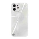 For iPhone 12 Convex Lens Texture TPU + Tempered Glass Phone Case(White) - 1