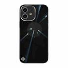 For iPhone 12 Convex Lens Texture TPU + Tempered Glass Phone Case(Black) - 1