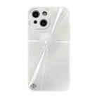 For iPhone 13 Convex Lens Texture TPU + Tempered Glass Phone Case(White) - 1