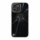For iPhone 13 Pro Max Convex Lens Texture TPU + Tempered Glass Phone Case (Black) - 1