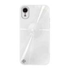 For iPhone XR Convex Lens Texture TPU + Tempered Glass Phone Case(White) - 1