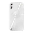 Convex Lens Texture TPU + Tempered Glass Phone Case For iPhone XS / X(White) - 1
