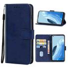 Leather Phone Case For OPPO Reno7 4G(Blue) - 1