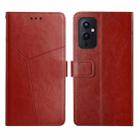 For OnePlus 9 Y Stitching Horizontal Flip Leather Phone Case(Brown) - 1