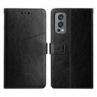 For OnePlus Nord 2 5G Y Stitching Horizontal Flip Leather Phone Case(Black) - 1