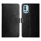 For OnePlus 9R Y Stitching Horizontal Flip Leather Phone Case(Black) - 1