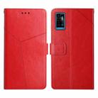 For ZTE Blade A71 Y Stitching Horizontal Flip Leather Phone Case(Red) - 1