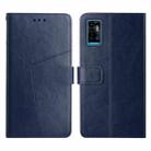 For ZTE Blade A71 Y Stitching Horizontal Flip Leather Phone Case(Blue) - 1