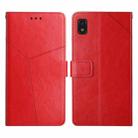 For ZTE Blade L210 Y Stitching Horizontal Flip Leather Phone Case(Red) - 1