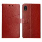 For ZTE Blade L210 Y Stitching Horizontal Flip Leather Phone Case(Brown) - 1