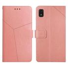 For ZTE Blade L210 Y Stitching Horizontal Flip Leather Phone Case(Rose Gold) - 1