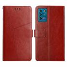 For ZTE Blade V30 Vita Y Stitching Horizontal Flip Leather Phone Case(Brown) - 1