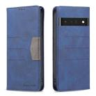 For Google Pixel 7 Pro 5G Magnetic Splicing Leather Phone Case(Blue) - 1