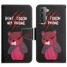 For Samsung Galaxy S22 5G Painted Pattern Horizontal Flip Leather Phone Case(Red Bear) - 1