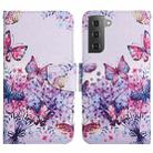 For Samsung Galaxy S22 5G Painted Pattern Horizontal Flip Leather Phone Case(Bright Butterfly) - 1