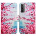 For Samsung Galaxy S22 5G Painted Pattern Horizontal Flip Leather Phone Case(Cherry Blossoms) - 1