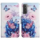 For Samsung Galaxy S22 5G Painted Pattern Horizontal Flip Leather Phone Case(Purple Butterfly) - 1