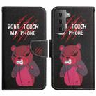 For Samsung Galaxy S22+ 5G Painted Pattern Horizontal Flip Leather Phone Case(Red Bear) - 1