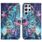 For Samsung Galaxy S22 Ultra 5G Painted Pattern Horizontal Flip Leather Phone Case(Starry Mandala) - 1