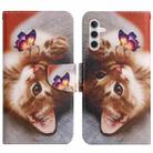 For Samsung Galaxy A13 5G Painted Pattern Horizontal Flip Leather Phone Case(Butterfly Cat) - 1