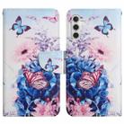 For Samsung Galaxy A13 5G Painted Pattern Horizontal Flip Leather Phone Case(Purple Butterfly) - 1