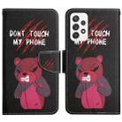 For Samsung Galaxy A33 5G Painted Pattern Horizontal Flip Leather Phone Case(Red Bear) - 1