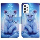 For Samsung Galaxy A33 5G Painted Pattern Horizontal Flip Leather Phone Case(Little Leopard) - 1