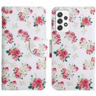 For Samsung Galaxy A33 5G Painted Pattern Horizontal Flip Leather Phone Case(Red Peony) - 1