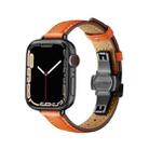 Slimming Butterfly Buckle Watch Band For Apple Watch Series 8&7 41mm / SE 2&6&SE&5&4 40mm / 3&2&1 38mm(Orange Black) - 1