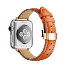 Slimming Butterfly Buckle Watch Band For Apple Watch Series 8&7 41mm / SE 2&6&SE&5&4 40mm / 3&2&1 38mm(Orange Rose Gold) - 1