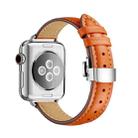 Slimming Butterfly Buckle Watch Band For Apple Watch Series 8&7 41mm / SE 2&6&SE&5&4 40mm / 3&2&1 38mm(Orange Silver) - 1