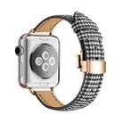 Slimming Butterfly Buckle Watch Band For Apple Watch Series 8&7 41mm / SE 2&6&SE&5&4 40mm / 3&2&1 38mm(Houndstooth Black Rose Gold) - 1