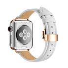 Slimming Butterfly Buckle Watch Band For Apple Watch Ultra 49mm&Watch Ultra 2 49mm / Series 9&8&7 45mm / SE 3&SE 2&6&SE&5&4 44mm / 3&2&1 42mm(White Rose Gold) - 1