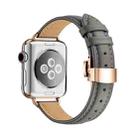 Slimming Butterfly Buckle Watch Band For Apple Watch Ultra 49mm / Series 8&7 45mm / SE 2&6&SE&5&4 44mm / 3&2&1 42mm(Grey Rose Gold) - 1