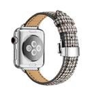 Slimming Butterfly Buckle Watch Band For Apple Watch Ultra 49mm / Series 8&7 45mm / SE 2&6&SE&5&4 44mm / 3&2&1 42mm(Houndstooth Coffee Black Silver) - 1