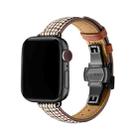 Slimming Butterfly Buckle Watch Band For Apple Watch Ultra 49mm / Series 8&7 45mm / SE 2&6&SE&5&4 44mm / 3&2&1 42mm(Houndstooth Brown Black) - 1