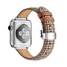 Slimming Butterfly Buckle Watch Band For Apple Watch Ultra 49mm / Series 8&7 45mm / SE 2&6&SE&5&4 44mm / 3&2&1 42mm(Houndstooth Brown Silver) - 1