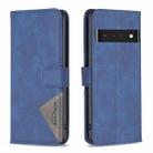 For Google Pixel 7 Pro 5G BF05 Magnetic Buckle Rhombus Texture Leather Phone Case(Blue) - 1