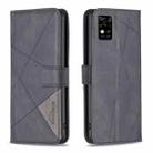 For ZTE Blade  A31 BF05 Magnetic Buckle Rhombus Texture Leather Phone Case(Black) - 1