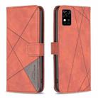 For ZTE Blade  A31 BF05 Magnetic Buckle Rhombus Texture Leather Phone Case(Brown) - 1