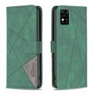 For ZTE Blade  A31 BF05 Magnetic Buckle Rhombus Texture Leather Phone Case(Green) - 1