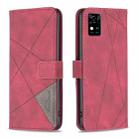 For ZTE Blade  A31 BF05 Magnetic Buckle Rhombus Texture Leather Phone Case(Red) - 1