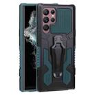 For Samsung Galaxy S22 Ultra 5G Armor Warrior Shockproof PC + TPU Phone Case(Army Green) - 1