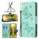 For Nokia G11 / G21 Embossing Two Butterflies Pattern Horizontal Flip PU Leather Case(Green) - 1