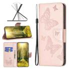 For Nokia G11 / G21 Embossing Two Butterflies Pattern Horizontal Flip PU Leather Case(Rose Gold) - 1