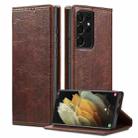 For Samsung Galaxy S21 Ultra 5G Vintage Bark Texture Wallet Leather Phone Case(Brown) - 1