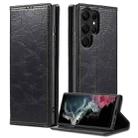 For Samsung Galaxy S22 Ultra 5G Vintage Bark Texture Wallet Leather Phone Case(Black) - 1